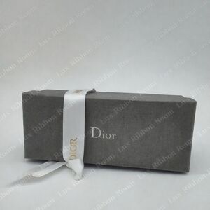 DIOR Sunglasses Case White Cannage Box Gray Fabric Storage Box Ribbon Set EUC